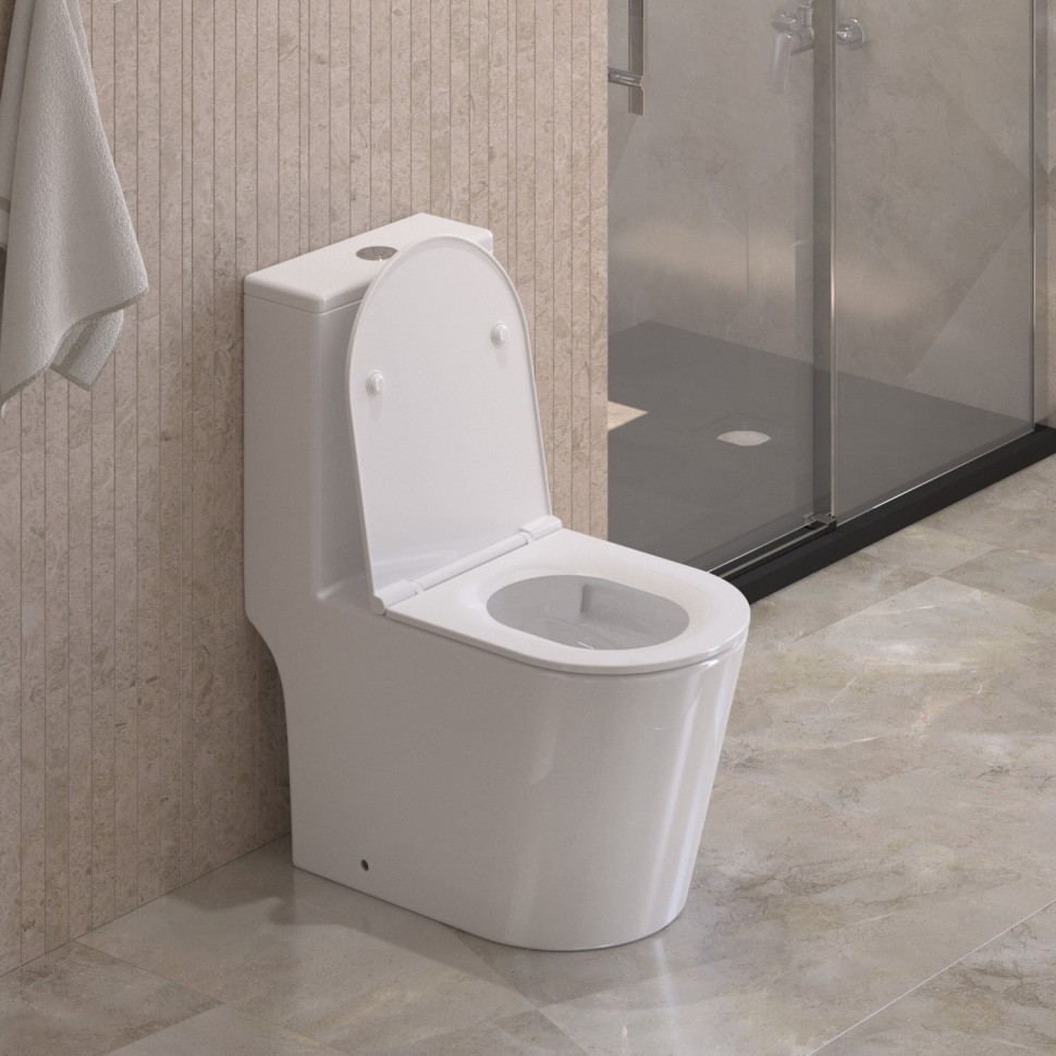 Унитаз-моноблок с сиденьем и смывом TORNADO BelBagno TRE-TOR BB673CP-MN-TOR/SC