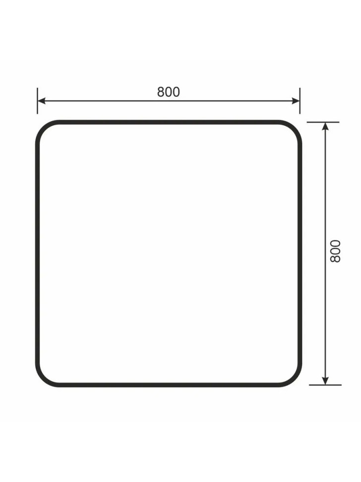 Зеркало для ванной с холодной подсветкой Uperwood Modul 80х80 см, прямоугольное, черное, сенсор/антизапотевание