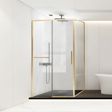Душевой уголок Слим Софт (Slim Soft) VSR-1SS8011CLG, 1100*800, брашированное золото, стекло прозрачное