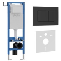 Комплект 2в1 IBERICA BLANCA инсталляция SILENCIO MINI, кнопка смыва ESTI-S черный матовый (IB.001M.851)