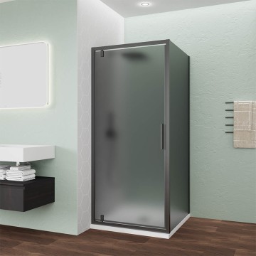 Душевой угол Veconi Ottimo P30SP GR, 700х800х1900 графит брашинг, стекло тонированное матовое