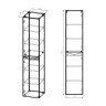 Шкаф Mia VSC-2M170BT-L подвесной, 1700*350*350, Beton, левый