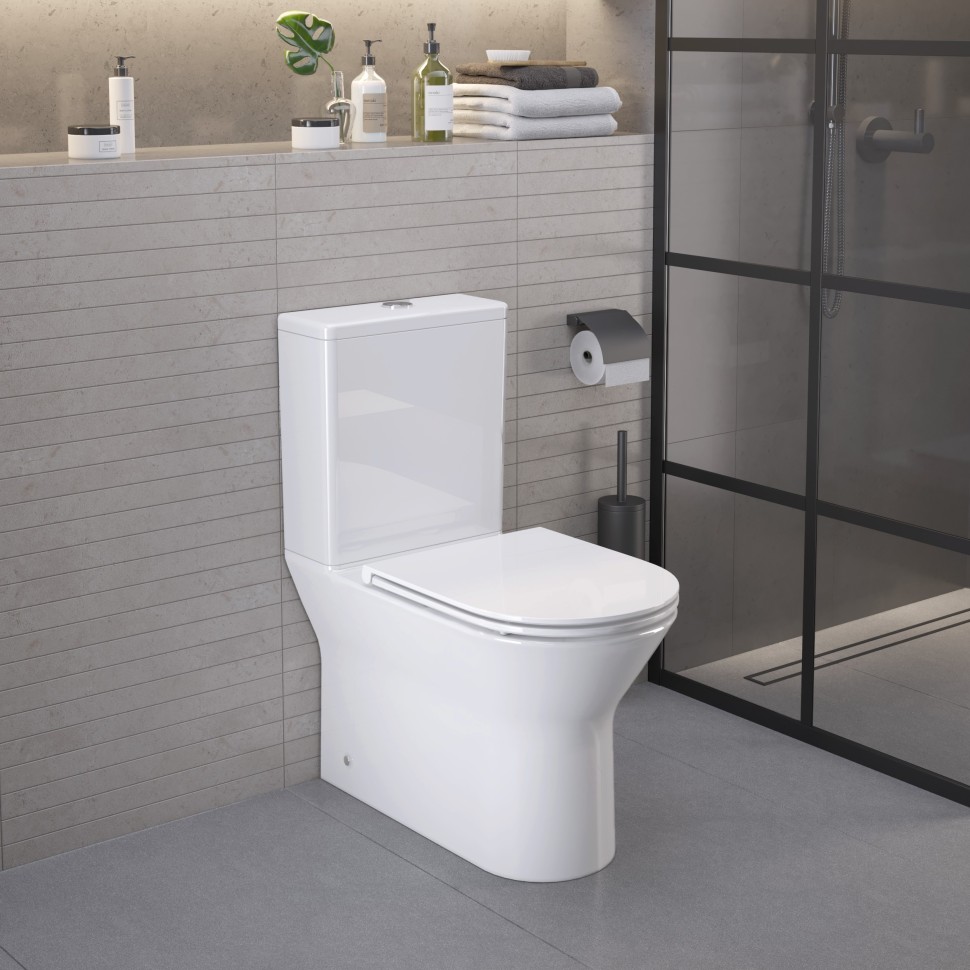 Унитаз Elysium 187K19001RS (660*360*810) напольный БЕЗОБОДКОВЫЙ, с тонкой крышкой, 3 места