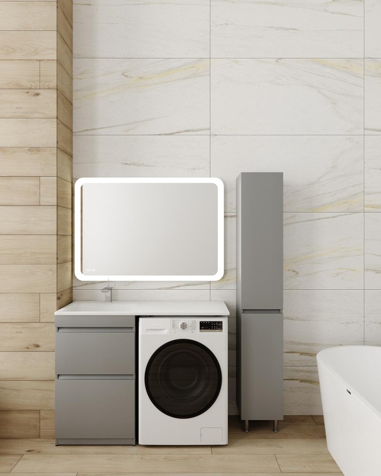 Тумба напольная STYLELINE "Даллас 115" Люкс Плюс серая с раковиной Даллас 1150*480 левый  