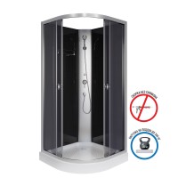 Душевая кабина Niagara Eco E90/13/TN/BK (90х90х200) низкий поддон(13см),стекло тонированное,3 места