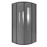 Душевое ограждение Niagara Nova NG-2826-34BLACK (90х90х195) четверть круга,черный матовый,двери раздвижные,стекло тонированное,1 место