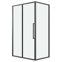 Душевое ограждение Grossman Cosmo 100.K33.02.100.21.00-200.K33.02.80.21.00 (100х80х195) раздвижная,черный матовый,стекло прозрачное,2 места