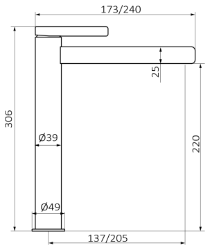 Смеситель для раковины GRB AXIS XXL 74550793, никель