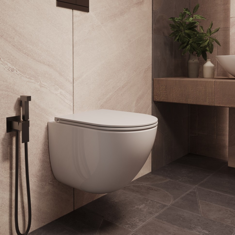 Унитаз подвесной Бьен (Bien) VT1-56TFS Торнадо, цвет белый, ультратонкое микролифт сиденье