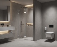 Душевая дверь в нишу 1200х2000 мм, стекло 8 мм, прозрачное, EasyClean, цвет профиля хром