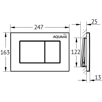 AQM4102B Панель смыва AQUAme, черный