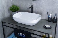 Раковина Gid D1468 51195 накладная белая 50x36x14.5