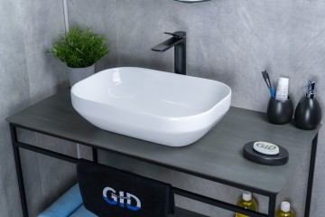 Раковина Gid D1468 51195 накладная белая 50x36x14.5