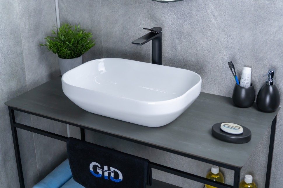 Раковина Gid D1468 51195 накладная белая 50x36x14.5