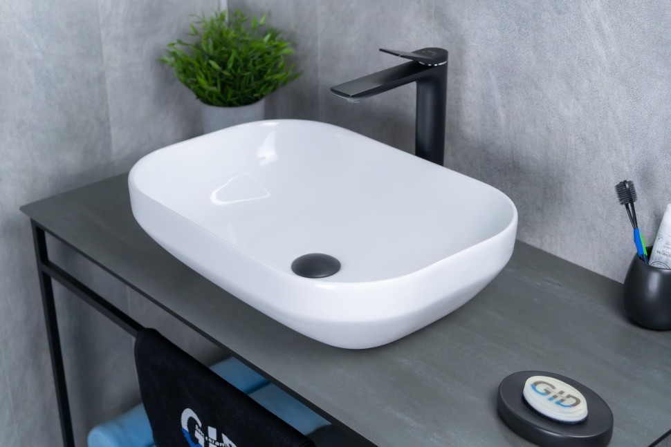 Раковина Gid D1468 51195 накладная белая 50x36x14.5