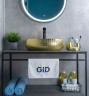 Раковина Gid 9030g 52234 накладная золотая 48x34x15