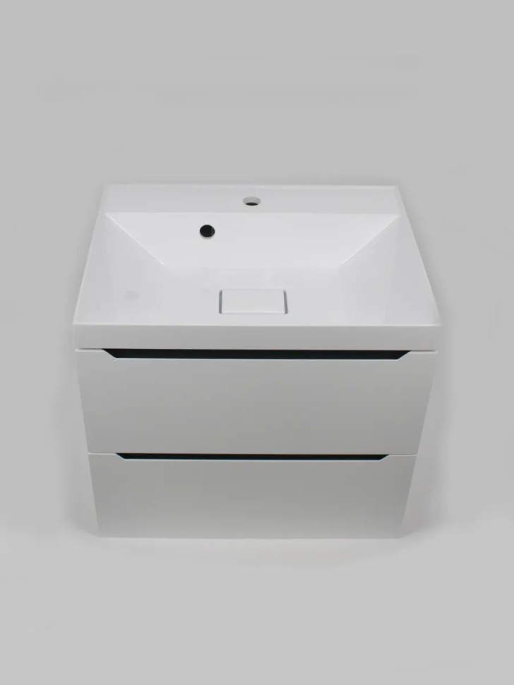 Раковина для ванной 60 см, Uperwood Classic New, белая глянцевая, с накладкой для слива