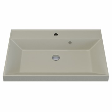 Раковина для ванной 80 см, Uperwood Classic Quartz, кварцевая, бежевая матовая, лён