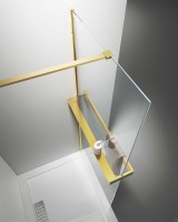 Душевая перегородка Walk-In HR VSW-4HR800CLG, 800*2000, брашированное золото, стекло прозрачное