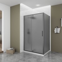 Душевой угол Veconi Ottimo P20SP GR, 1200х900х1900 графит брашинг, стекло тонированное матовое