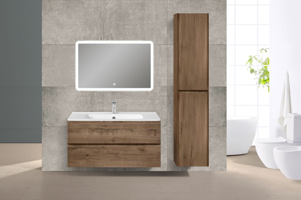 База под раковину Vico 1000 подвесная, 2 выкатных ящика soft close, V.Oak