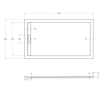 Поддон из искусственного мрамора CEZARES TRAY-AS-AH-140/80-30-W