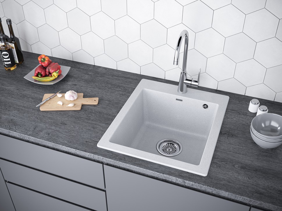 Мойка KANTE 45, IT-GRANIT, PM104651-GR, серый, 460х510 мм, Paulmark