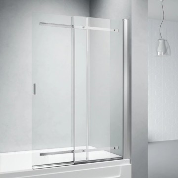 Шторка на ванну Veconi Palau PL-88CH, 900x1400, хром, стекло прозрачное