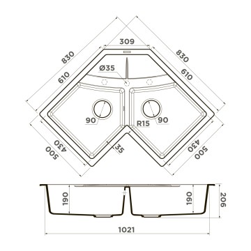 Кухонная мойка Omoikiri Sumi 83C-BL Tetogranit/черный