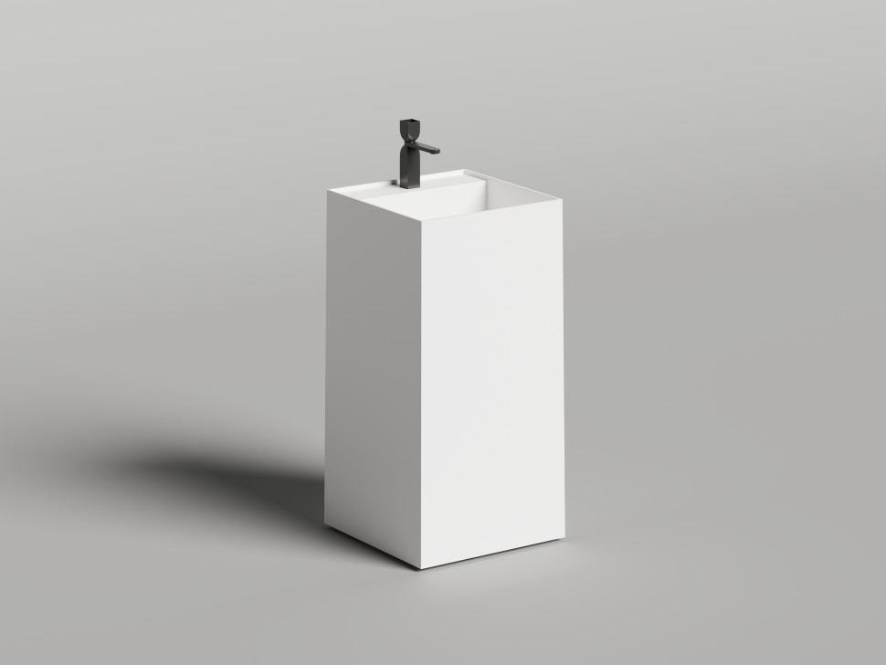 Раковина напольная ARMONIA SQUARE TOP 01  без отверстия под смеситель 450х450х900 S-Sense Глянцевое