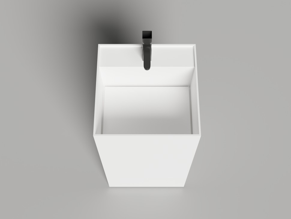 Раковина напольная ARMONIA SQUARE TOP 01  без отверстия под смеситель 450х450х900 S-Sense Глянцевое
