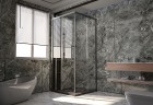 Душевой угол Veconi Premium Trento PTC-20GR, 1100Х900x2000, брашированное графит, стекло прозрачное
