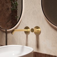 Смеситель для раковины Aura VBFW-6AU1BG встраиваемый, брашированное золото