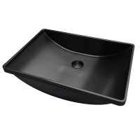 Раковина встраиваемая сверху ABBER Wasser Kreis AF2404MB черная матовая